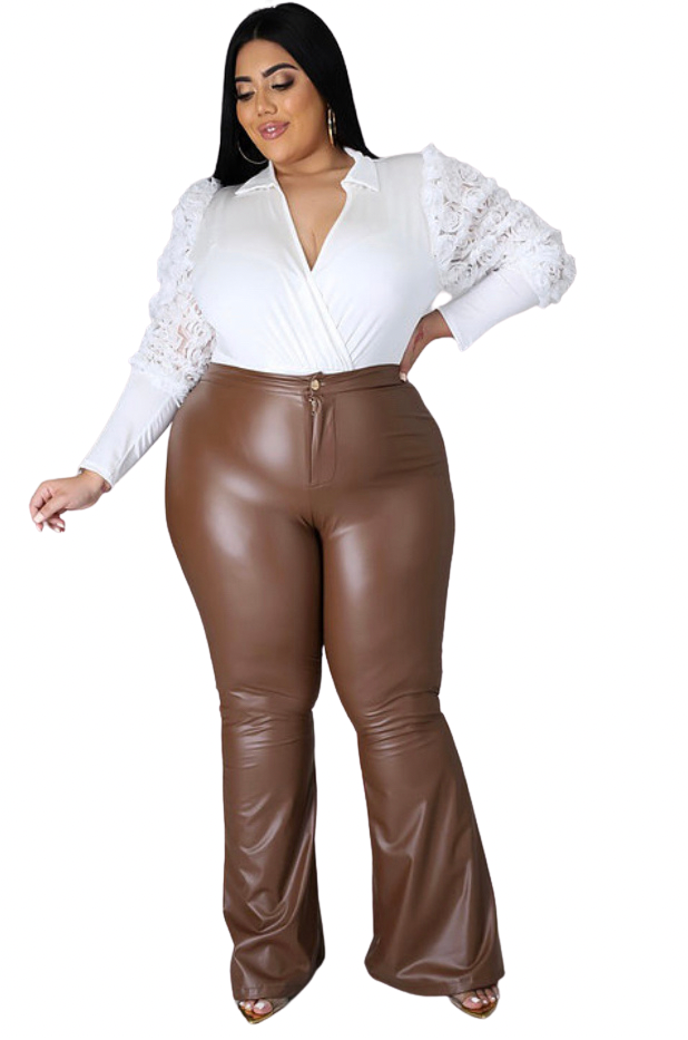 IN LOVE WITH THE COCOA FAUX LEATHER PANT